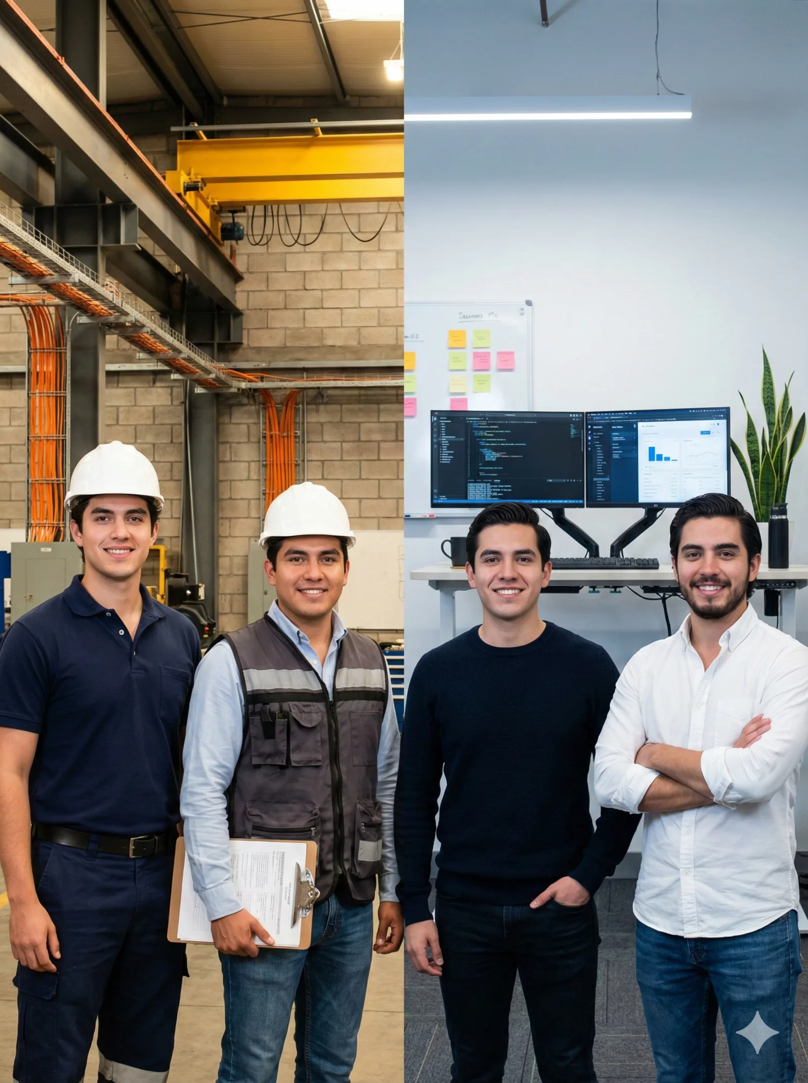 Cuatro cofundadores de ORZA en composición dual industria y oficina tecnológica